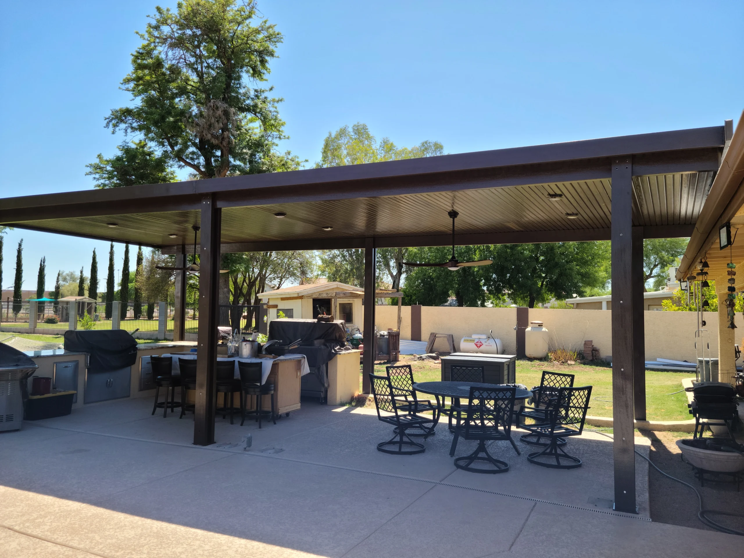 Custom patio and pergola construction project by Trinity Design Build in Phoenix Arizona